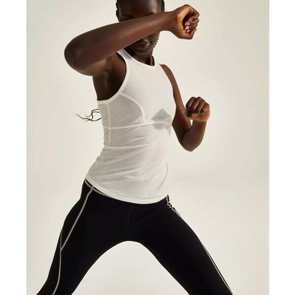 New Halle Berry x Sweaty Betty Frankie Tank in Lily White XLarge XL Crew Neck - Picture 12 of 12